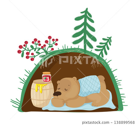 Bear Sleeping in Den Bear Sleeping in Den 138899568