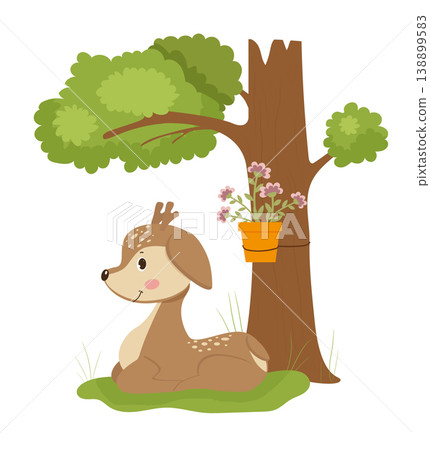 Deer near Tree House Deer near Tree House 138899583