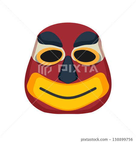 Abstract Papuan mask with bold shapes and cultural patterns. 138899756