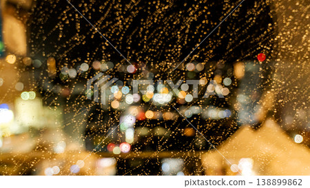 Rain, night view, bokeh, water droplets, glass, raindrops, background material, illumination, light, blur, city, night Rain, night view, bokeh, water droplets, glass, raindrops, background material, illumination, light, blur, city, night 138899862