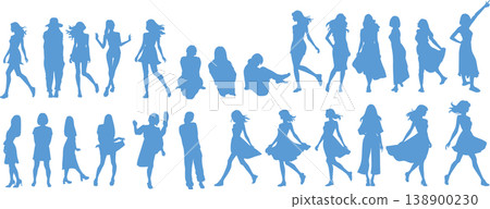 Illustration of a woman wearing summer clothes Illustration of a woman wearing summer clothes 138900230