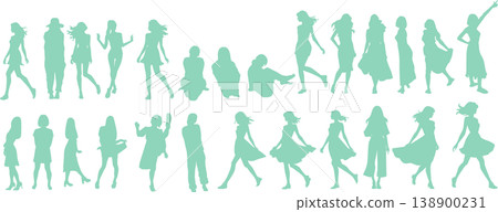 一個穿著夏天衣服的女人的插圖 一個穿著夏天衣服的女人的插圖 138900231