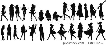 Illustration of a woman wearing summer clothes Illustration of a woman wearing summer clothes 138900232