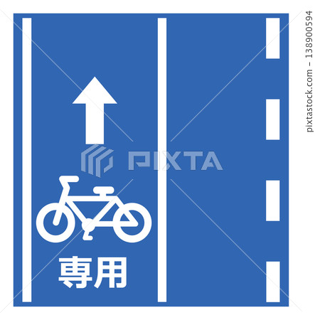 Signboard illustration indicating areas for bicycles used for commuting to work or school. Signboard illustration indicating areas for bicycles used for commuting to work or school. 138900594