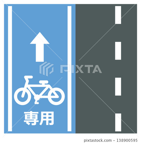 Signboard illustration indicating areas for bicycles used for commuting to work or school. Signboard illustration indicating areas for bicycles used for commuting to work or school. 138900595