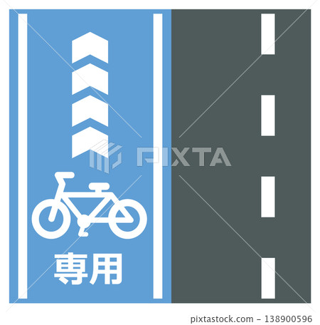 Signboard illustration indicating areas for bicycles used for commuting to work or school. Signboard illustration indicating areas for bicycles used for commuting to work or school. 138900596