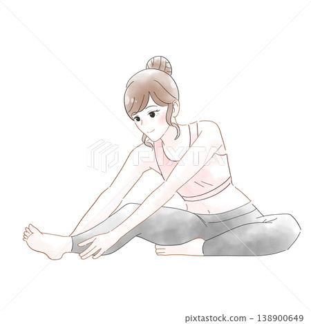 Woman stretching (watercolor style illustration) Woman stretching (watercolor style illustration) 138900649
