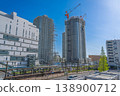 The construction site of Leafia Tower Ebina and the platform of the Sagami Line [Ebina City, Kanagawa Prefecture] 138900712