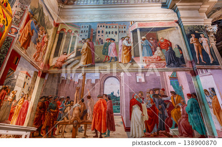 interiors of Brancacci chapel, Florence, Italy 138900870