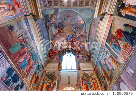 interiors of Brancacci chapel, Florence, Italy interiors of Brancacci chapel, Florence, Italy 138900876