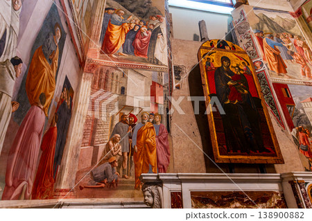 interiors of Brancacci chapel, Florence, Italy interiors of Brancacci chapel, Florence, Italy 138900882