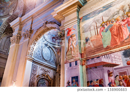 interiors of Brancacci chapel, Florence, Italy 138900883