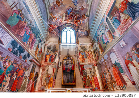 interiors of Brancacci chapel, Florence, Italy interiors of Brancacci chapel, Florence, Italy 138900887