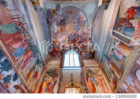 interiors of Brancacci chapel, Florence, Italy interiors of Brancacci chapel, Florence, Italy 138900888