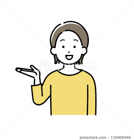 Illustration of a young woman to guide 138900946