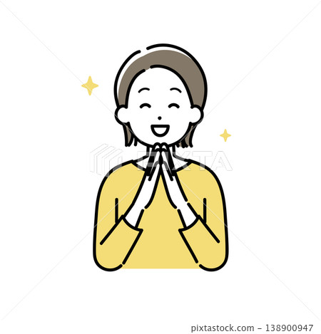 一幅年輕女子笑容燦爛的插圖。 一幅年輕女子笑容燦爛的插圖。 138900947
