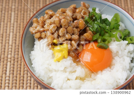 Natto and rice for egg 138900962