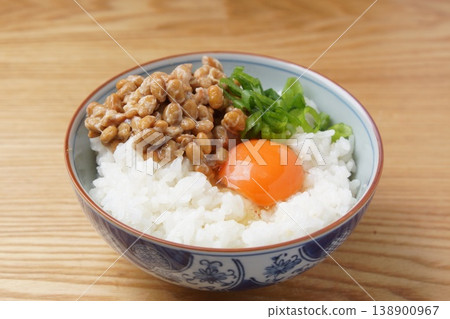 Natto and rice for egg Natto and rice for egg 138900967