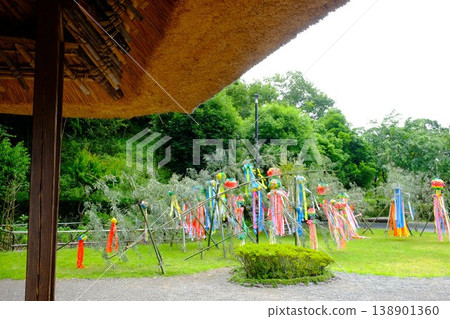 [Kanagawa Prefecture] Tanabata decorations viewed from the eaves of an old house 138901360