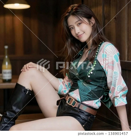 坐在古董椅上，是時候喝一杯了！ 138901457