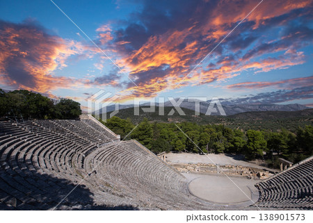 Theatre of Epidaurus, Peloponnese, Greece Theatre of Epidaurus, Peloponnese, Greece 138901573