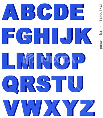 3D材質_字母_藍色 138901738