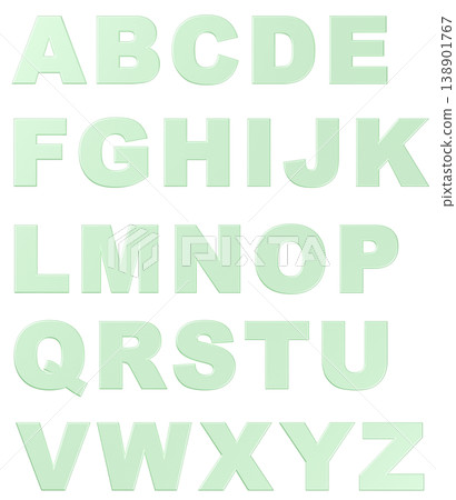 3D Material_Alphabet_Metallic_Yellow-Green 3D Material_Alphabet_Metallic_Yellow-Green 138901767
