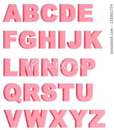 3D材質_字母_粉紅色 3D材質_字母_粉紅色 138901774