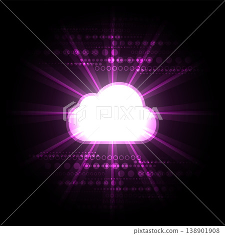 Glowing cloud technology and communication innovation. Vector design. 138901908