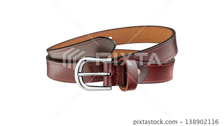 Minimal Burgundy Leather Belt with Shiny Buckle Minimal Burgundy Leather Belt with Shiny Buckle 138902116