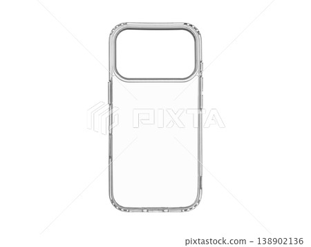 Clear TPU Protective Case for Smartphone Isolated on White Clear TPU Protective Case for Smartphone Isolated on White 138902136