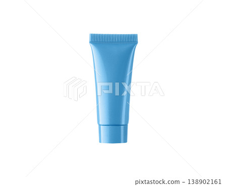 Cosmetic tube mockup blue, isolated plastic container for cream and lotion pack 138902161