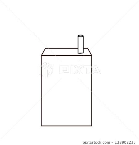 Illustration icon of a packaged drink (black and white / straw / simple / beverage material) Illustration icon of a packaged drink (black and white / straw / simple / beverage material) 138902233
