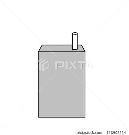 Illustration icon of a packaged drink (gray / straw / chic / beverage material) Illustration icon of a packaged drink (gray / straw / chic / beverage material) 138902234