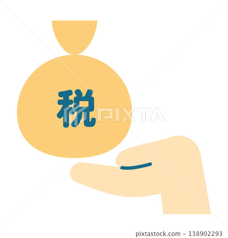 An illustration depicting the act of paying taxes | A cute, flat illustration 138902293