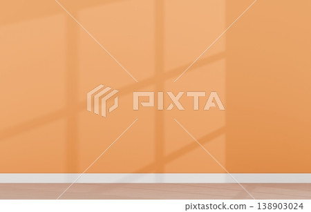 Background material - Simple room - Window light - Orange Background material - Simple room - Window light - Orange 138903024