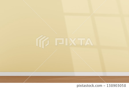 Background material - Simple room - Window light - Yellow 138903058