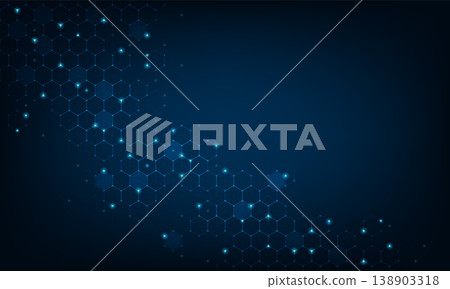 Abstract background consisting of set of hexagonal cells. Modern innovation communication technology business background. Background illustration vector. Abstract background consisting of set of hexagonal cells. Modern innovation communication technology business background. Background illustration vector. 138903318