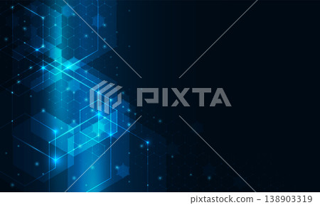 Abstract background consisting of set of hexagonal cells. Modern innovation communication technology business background. Background illustration vector. Abstract background consisting of set of hexagonal cells. Modern innovation communication technology business background. Background illustration vector. 138903319