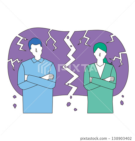 夫妻二人之間出現裂痕 夫妻二人之間出現裂痕 138903402