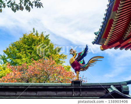 The view of the main hall against the autumn blue sky. The view of the main hall against the autumn blue sky. 138903406