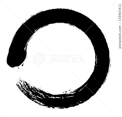A black circular material drawn with a brush. A black circular material drawn with a brush. 138903411