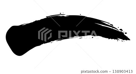 用畫筆繪製的黑色曲線材質。 138903413