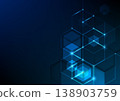 Abstract background consisting of set of hexagonal cells. Modern innovation communication technology business background. Background illustration vector. 138903759
