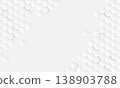 White grey geometric hexagon abstract texture soft light wallpaper modern. Vector design. 138903788