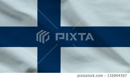 Finlands flag waving gently in the breeze showcasing national pride and sovereignty Finlands flag waving gently in the breeze showcasing national pride and sovereignty 138904367