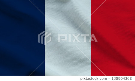 Frances national flag waving proudly in the wind, representing unity and sovereignty of the nation Frances national flag waving proudly in the wind, representing unity and sovereignty of the nation 138904368