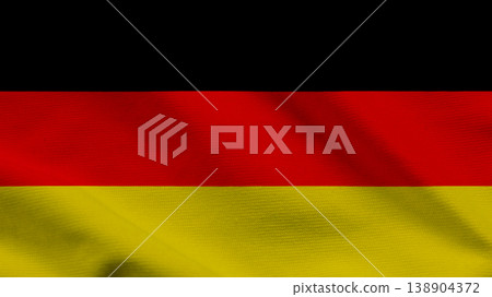 Germany flag waving on a clear background capturing national symbols and colors 138904372