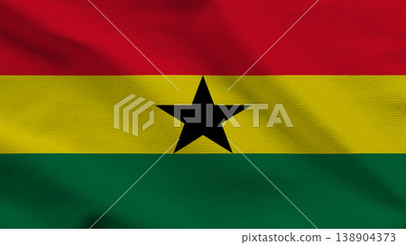 Ghanas flag symbolizing sovereignty and unity with vibrant colors and distinct star emblem 138904373