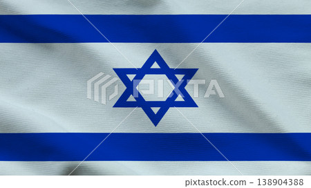 Celebrating independence and sovereignty on Flag Day with the Israeli flag waving proudly 138904388
